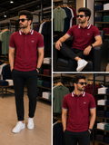 FRD PRRY CONTRAST BLOCK COLLAR COTTON PIQUÉ POLO T-SHIRT