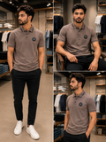 BLMN PARIS TIPPED COLLAR MEDALLION PIQUÉ POLO T-SHIRT