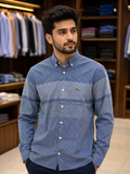 LCST GRADIENT STRIPE & CHECK LONG-SLEEVE DESIGNER SHIRT