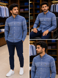 LCST GRADIENT STRIPE & CHECK LONG-SLEEVE DESIGNER SHIRT