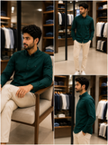 C-K EMBROIDERED FLAG SLIM-FIT POPLIN LONG-SLEEVE PLAIN SHIRT
