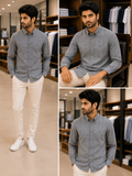 C-K EMBROIDERED CK LOGO GLEN CHECKS SHIRT
