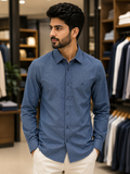 C-K EMBROIDERED CK LOGO GEOMETRIC DESIGNER SHIRT