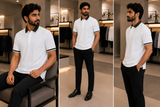 A-X CONTRAST COLLAR POLO T-SHIRT