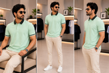 A-X CONTRAST COLLAR POLO T-SHIRT