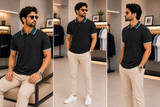 A-X CONTRAST COLLAR POLO T-SHIRT