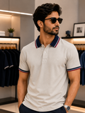 A-X CONTRAST COLLAR POLO T-SHIRT