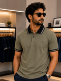 A-X CONTRAST COLLAR POLO T-SHIRT