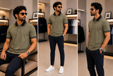 A-X CONTRAST COLLAR POLO T-SHIRT