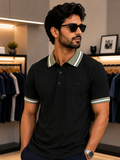 A-X CONTRAST COLLAR POLO T-SHIRT