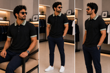 A-X CONTRAST COLLAR POLO T-SHIRT