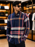 BRBRY MULTI-CHECK LONG-SLEEVE CASUAL CHECKS SHIRT