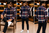 BRBRY MULTI-CHECK LONG-SLEEVE CASUAL CHECKS SHIRT