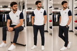 TMY HERITAGE COLOR-BLOCKED PREMIUM COTTON POLO T-SHIRT