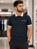 TMY CONTRAST COLLAR PREMIUM COTTON POLO T-SHIRT