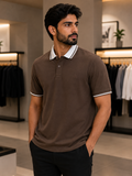 A-X CONTRAST COLLAR POLO T-SHIRT