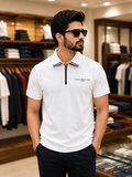 TMY ZIP-NECK HERITAGE POLO T-SHIRT
