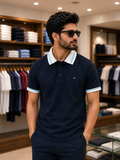 TMY WAFFLE COLLAR POLO T-SHIRT