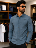 IMP DESIGNER TEXTURED WINDOWPANE CASUAL CHECKS SHIRT