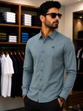 IMP BRUCE BOUCK TEXTURED PINSTRIPE CASUAL STRIPE SHIRTS