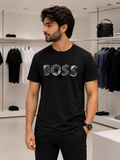 HG BSS TEXTURED GRAPHIC ROUND NECK T-SHIRT