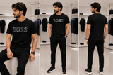 HG BSS TEXTURED GRAPHIC ROUND NECK T-SHIRT