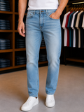 S/S SUN-FADED SLIM STRAIGHT JEANS