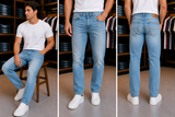 S/S SUN-FADED SLIM STRAIGHT JEANS