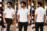 C-K SHOULDER TAPE POLO T-SHIRT