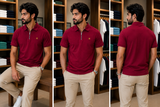 C-K ZIP-NECK POLO T-SHIRT