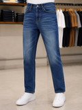 ZAR MID-BLUE VINTAGE WASH STRAIGHT FIT JEANS