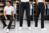 LEV I S AUTHENTIC WASHED BLACK STRAIGHT FIT JEANS