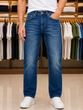 HG BSS MENSWEAR | PREMIUM STRAIGHT FIT MID-WASH JEANS