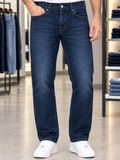J&J DARK BLUE WASH STRAIGHT FIT JEANS