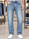 J&J LIGHT BLUE ACID WASH STRAIGHT FIT JEANS