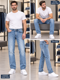 J&J LIGHT BLUE ACID WASH STRAIGHT FIT JEANS