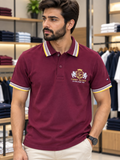 TMY HERITAGE CREST PIQUÉ COTTON POLO T-SHIRT