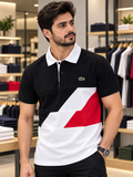 LCST GEOMETRIC COLORBLOCK POLO T-SHIRT