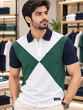 HKT GEOMETRIC COLOR-BLOCK HERITAGE POLO T-SHIRT