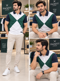 HKT GEOMETRIC COLOR-BLOCK HERITAGE POLO T-SHIRT