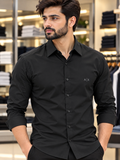 A-X MINIMALIST EMBROIDERED LOGO FORMAL/CASUAL PLAIN SHIRT