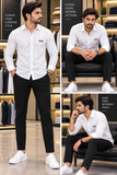 BSS JACQUARD PATTERN EMBROIDERED LOGO FORMAL/CASUAL OG SHIRT