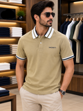 HKT LONDON CONTRAST-COLLAR PIQUÉ COTTON POLO T-SHIRT