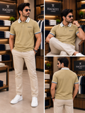 HKT LONDON CONTRAST-COLLAR PIQUÉ COTTON POLO T-SHIRT