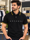 HKT LONDON TIPPED ACCENT LUXURY PIQUÉ COTTON POLO T-SHIRT
