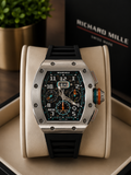 Richard Mille RM-Style Skeleton Chronograph Watch – Black Dial with silicon Strap premium watch