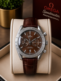 Omega Speedmaster Brown Dial Chronograph Men's Leather Strap premium Watch