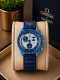 Omega × Swatch MoonSwatch Mission on Earth  Chronograph leather strap Watch