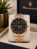 Maserati Two-Tone Rose Gold Stainless Steel Chronograph metal strap original Watch