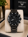 Emporio Armani Ceramica AR70010 Black Chronograph metal strap original watch